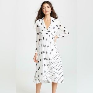 FARM Rio Onca Dots Dress in Blk/white small